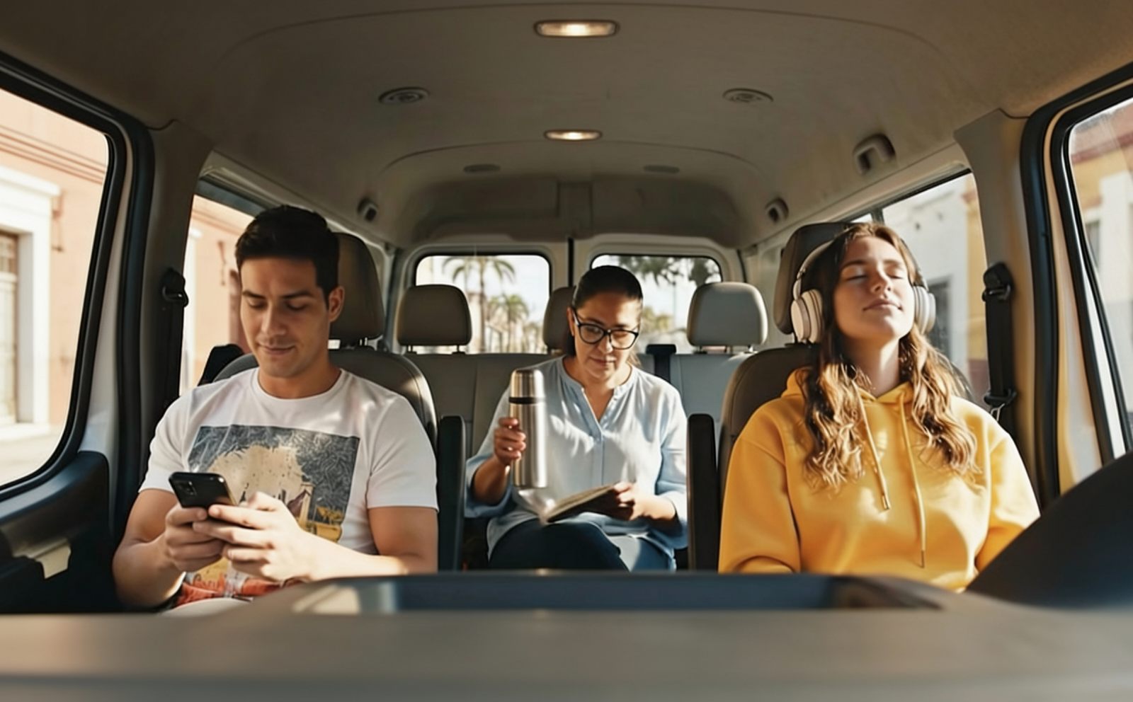Colaboradores viajando juntos